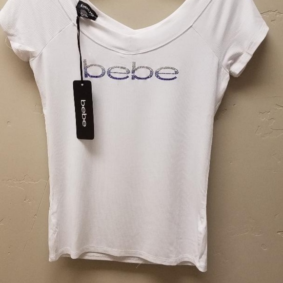 Bebe Jade Gradient Embellshed Logo Top - Size M - Picture 8 of 8